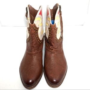 Sam Edelman Shane Brown Leather Ankle Boots Sz8